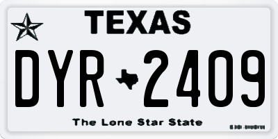 TX license plate DYR2409