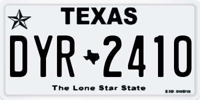 TX license plate DYR2410