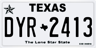TX license plate DYR2413