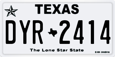 TX license plate DYR2414