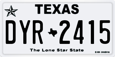 TX license plate DYR2415