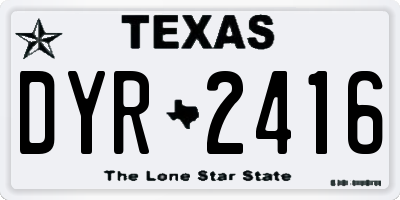 TX license plate DYR2416