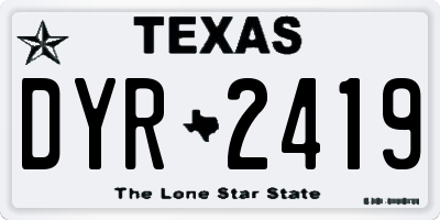 TX license plate DYR2419