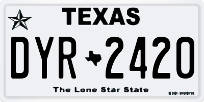 TX license plate DYR2420