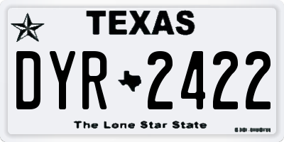 TX license plate DYR2422