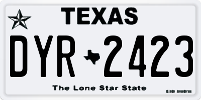 TX license plate DYR2423