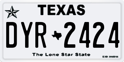 TX license plate DYR2424