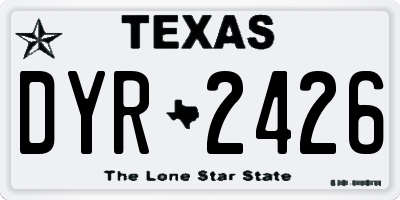 TX license plate DYR2426