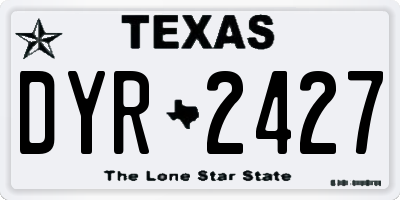 TX license plate DYR2427