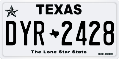 TX license plate DYR2428