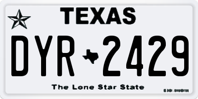 TX license plate DYR2429