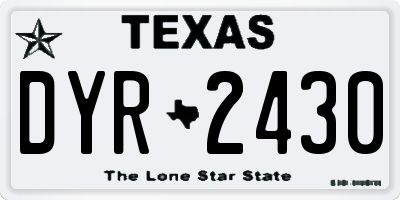 TX license plate DYR2430