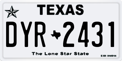 TX license plate DYR2431