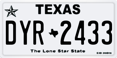 TX license plate DYR2433