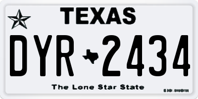 TX license plate DYR2434