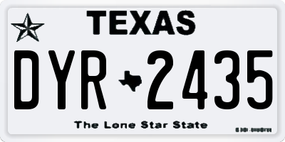 TX license plate DYR2435