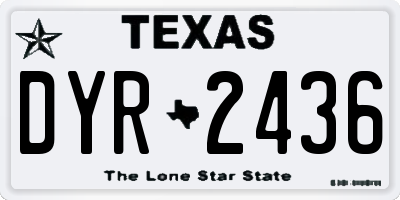 TX license plate DYR2436