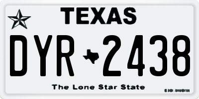 TX license plate DYR2438