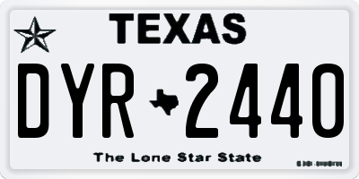 TX license plate DYR2440