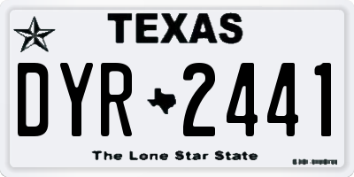 TX license plate DYR2441