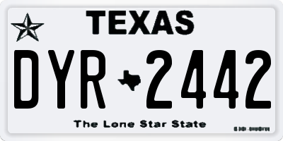 TX license plate DYR2442