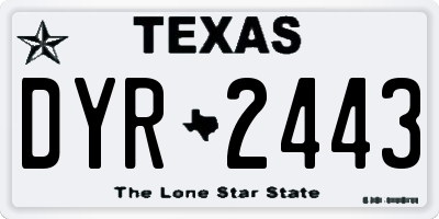 TX license plate DYR2443