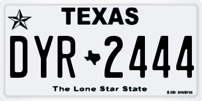 TX license plate DYR2444