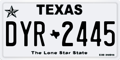 TX license plate DYR2445