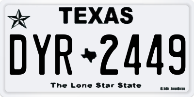TX license plate DYR2449