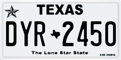 TX license plate DYR2450