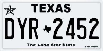 TX license plate DYR2452