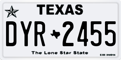 TX license plate DYR2455