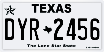 TX license plate DYR2456