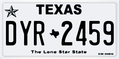 TX license plate DYR2459