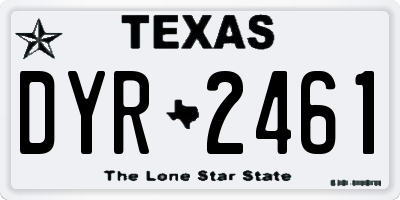 TX license plate DYR2461