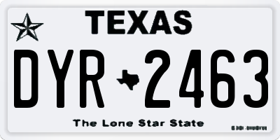 TX license plate DYR2463