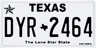 TX license plate DYR2464