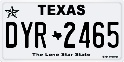 TX license plate DYR2465