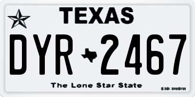TX license plate DYR2467