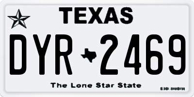 TX license plate DYR2469