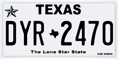 TX license plate DYR2470