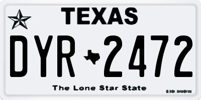 TX license plate DYR2472