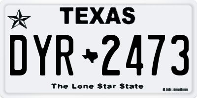 TX license plate DYR2473