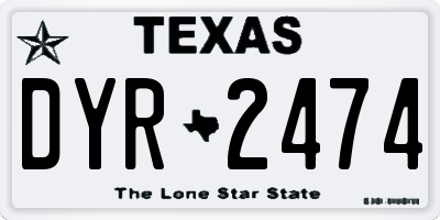 TX license plate DYR2474