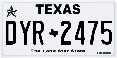 TX license plate DYR2475