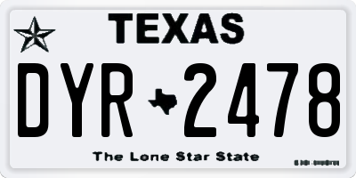 TX license plate DYR2478