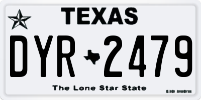 TX license plate DYR2479
