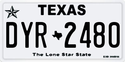 TX license plate DYR2480