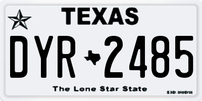 TX license plate DYR2485
