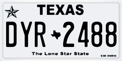 TX license plate DYR2488